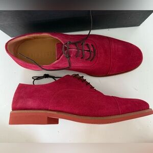 Malatesta 10/43 Suede Lightweight Red Maroon Oxford Casual Dress Spain NIB
